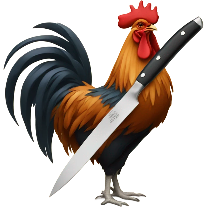 Rooster with a knife  emoji