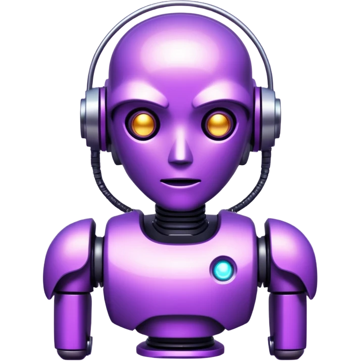glitter purple cyberpunk robot emoji
