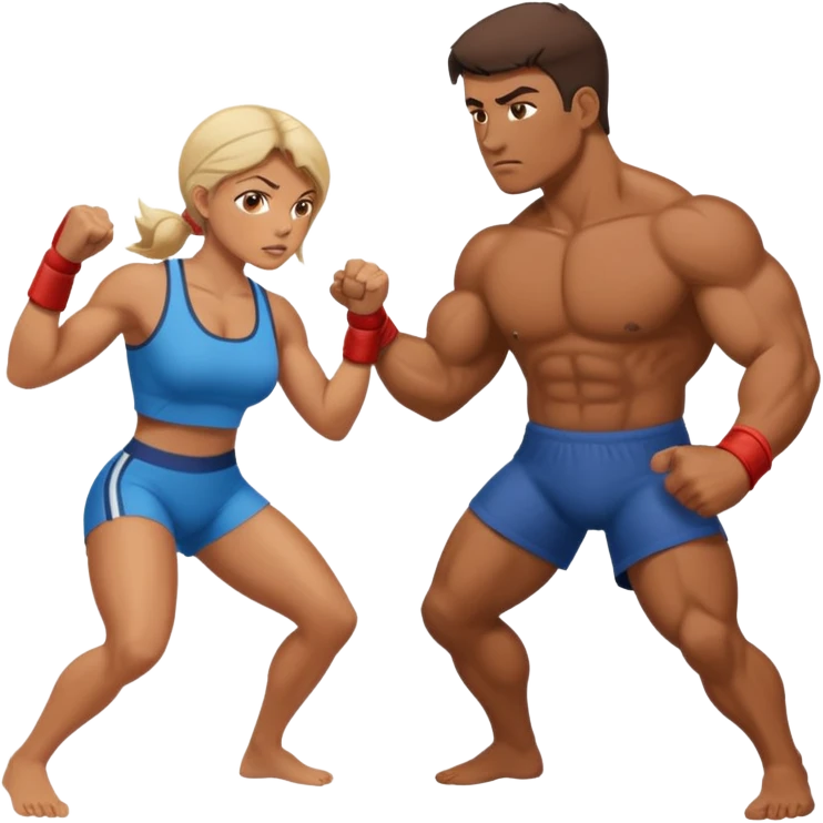 woman fighting man emoji