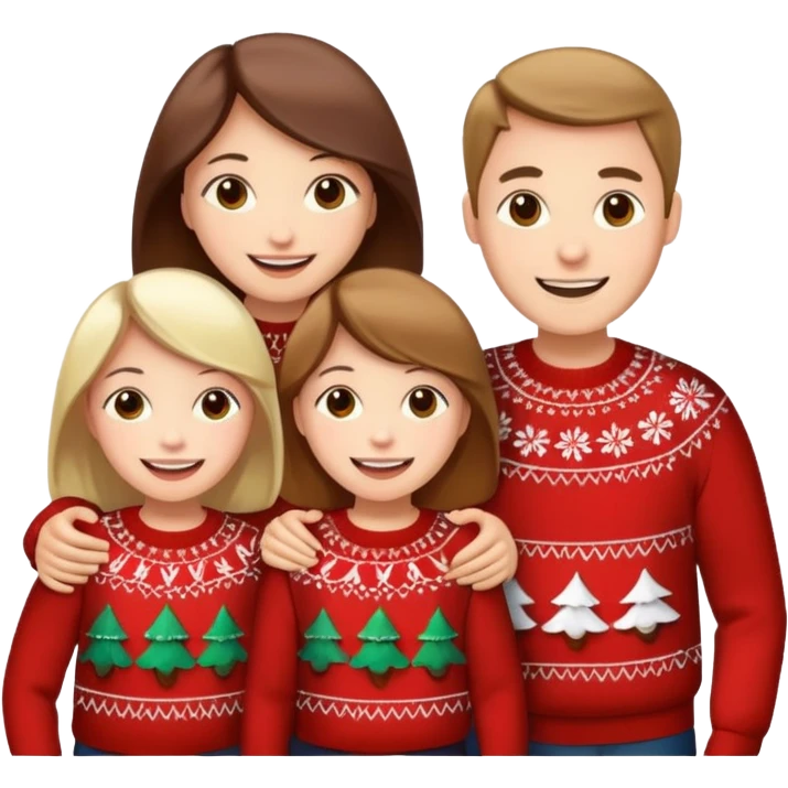 Family in   Christmas dressing emoji