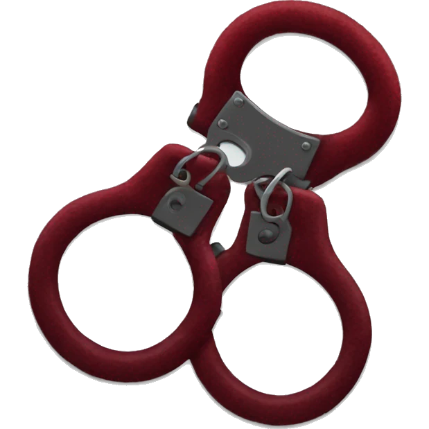 Dark red fuzzy handcuffs emoji