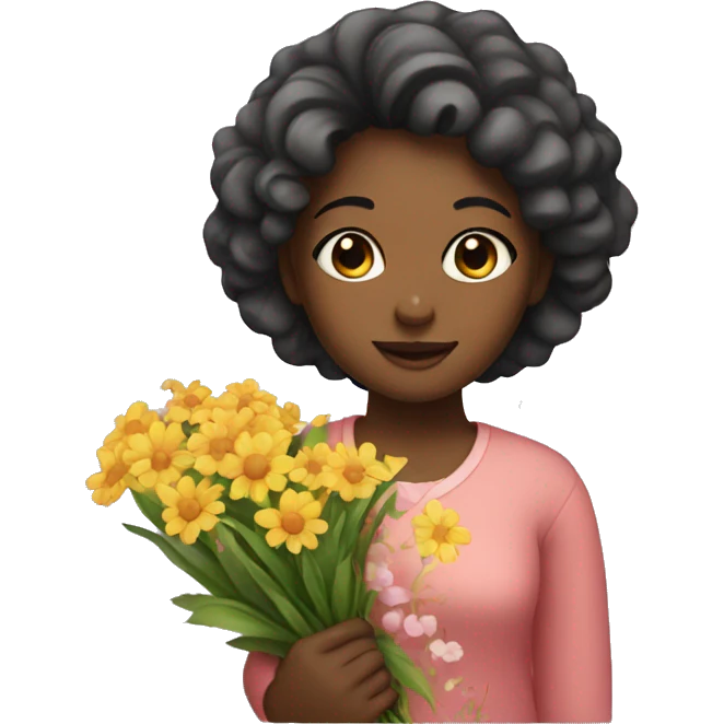 girl with flowers emoji