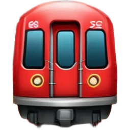 A subway train emoji at the station in the tunnel emoji