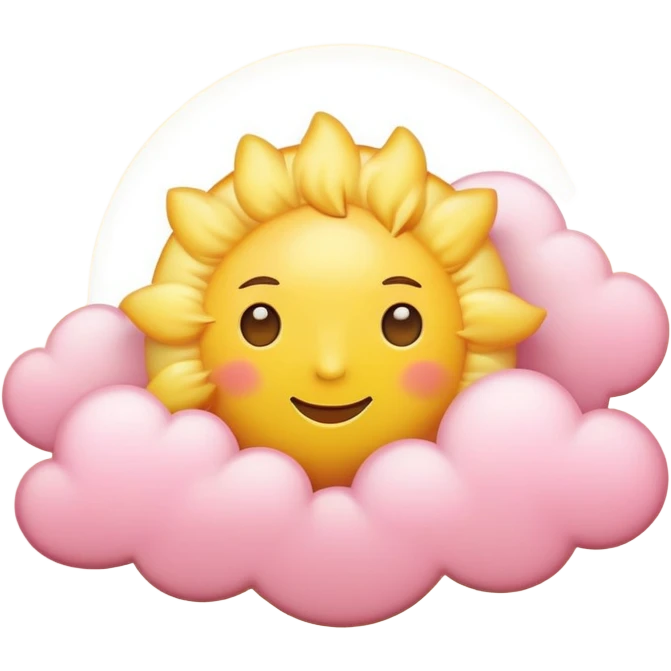 Yellow sun with light pink clouds emoji