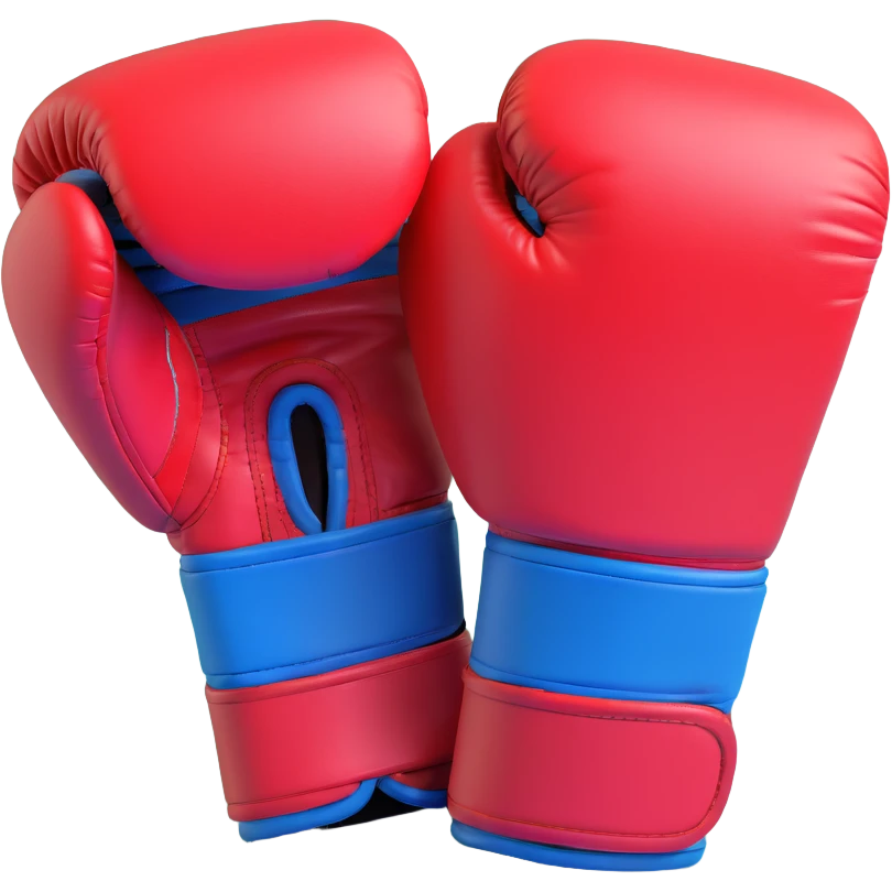 Boxing gloves with Mario colors, red with blue straps emoji