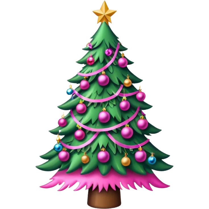 Christmas tree pink emoji