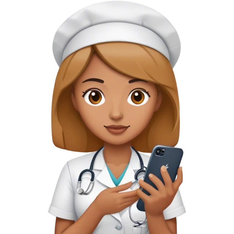 a nurse holding an iphone emoji