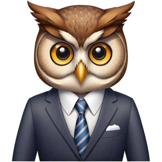 owl wearing a business suit emoji