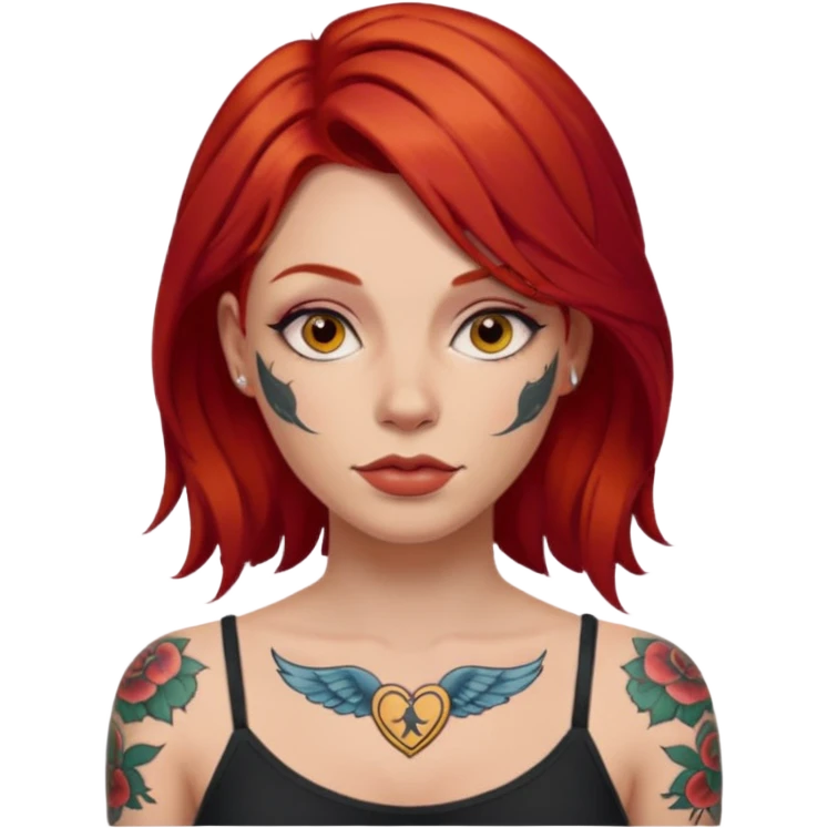 woman with red hair and tattoos emoji
