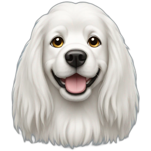 white long hair dog emoji