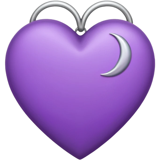 purple heart with a moon emoji