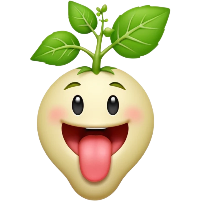 Tongue → tiny vine sprout (playful/sexy) emoji