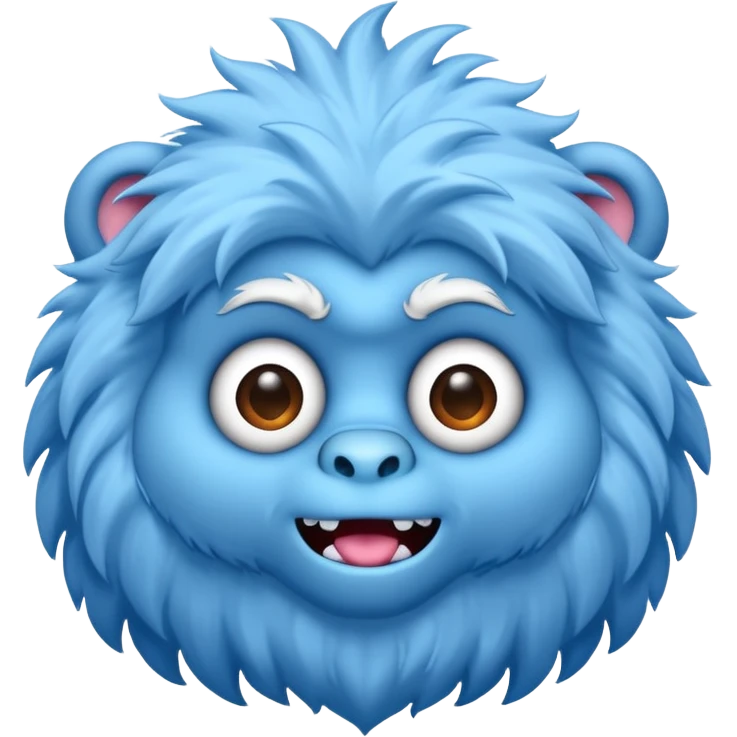 blue fuzzy furry yeti emoji