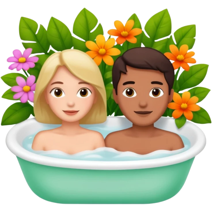 ubud massage bath couple flowers in bath leaves behind emoji