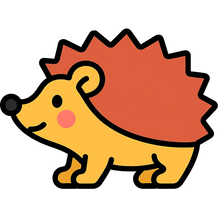 color outline icon of a hedgehog emoji