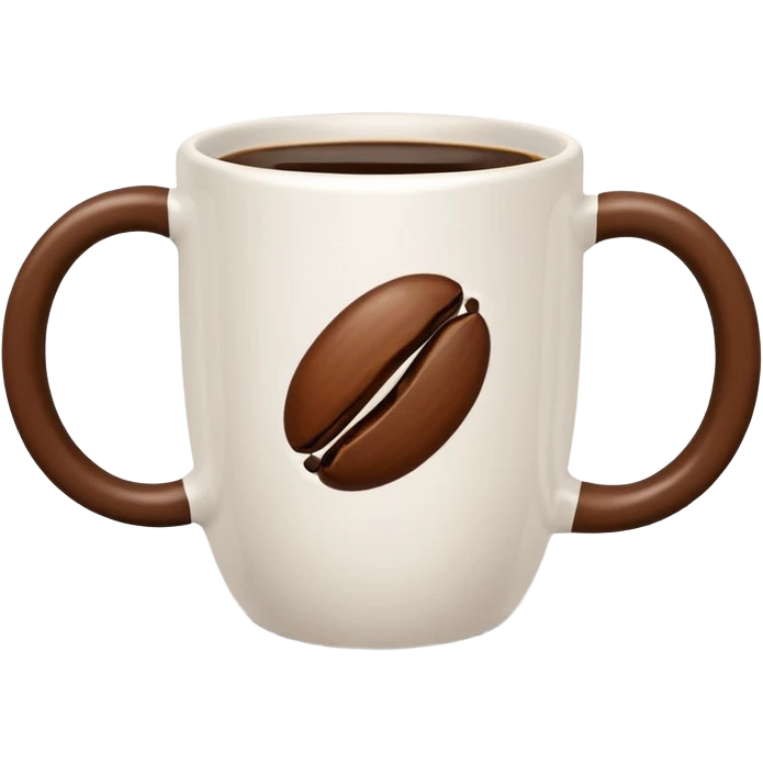 Coffee Mug with coffee bean symbol emoji