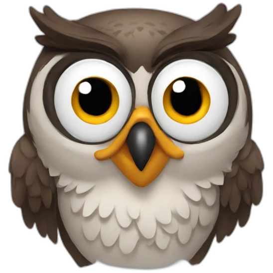 a goofy owl emoji