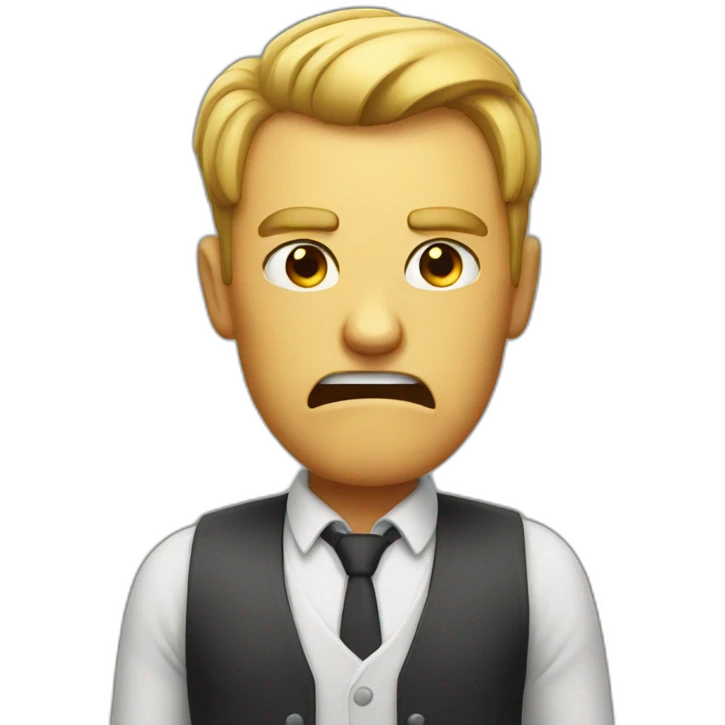 an angry man saying no emoji