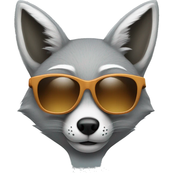 Grey fox with sunglasses  emoji