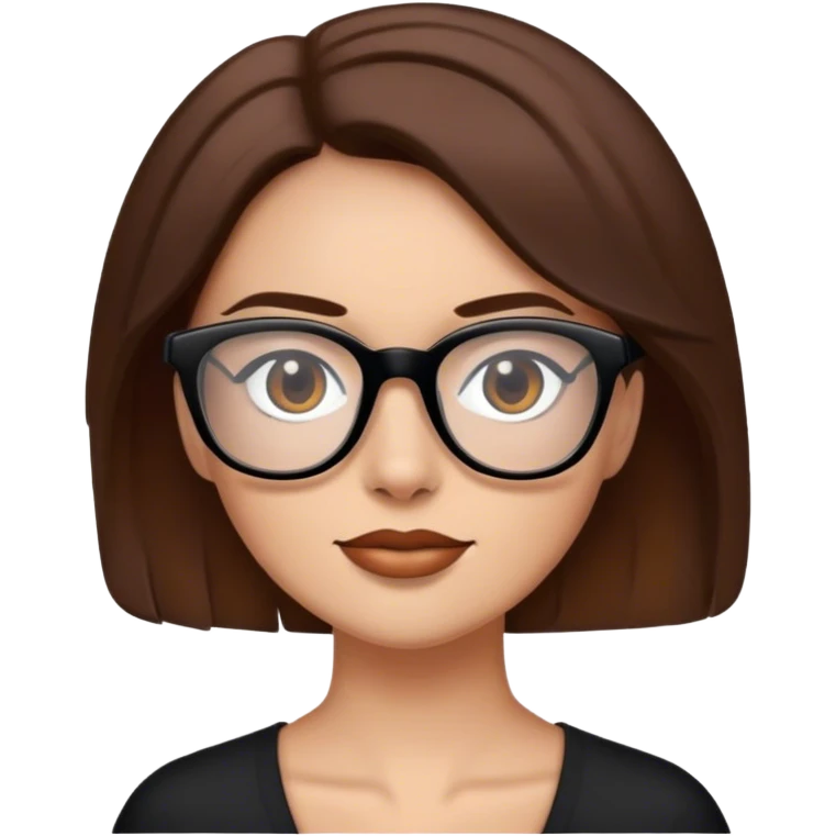 woman with Brown hair and black glaasses emoji