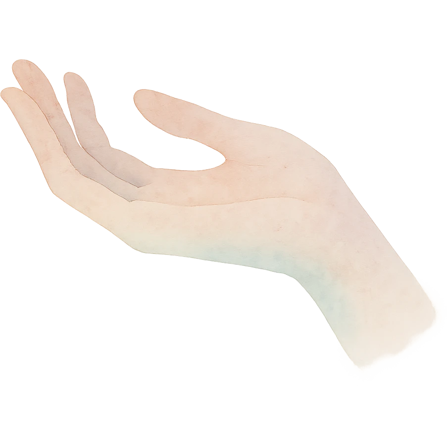 a hand, watercolor art style emoji