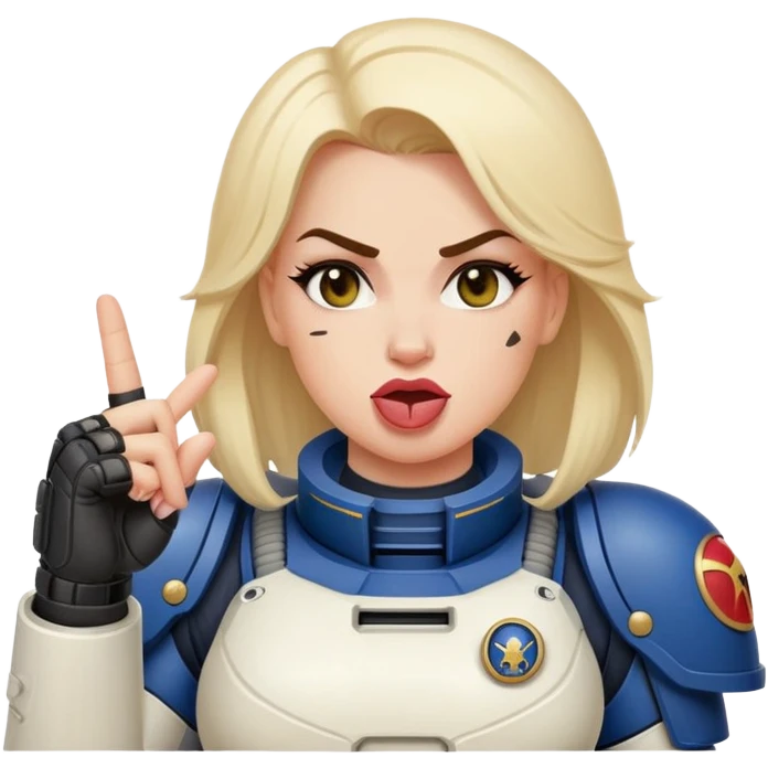 woman space marine crossed out middle finger and face with tongue out wink eye emoji