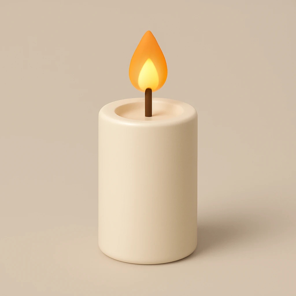 A simple candle in the style of a generic base model emoji