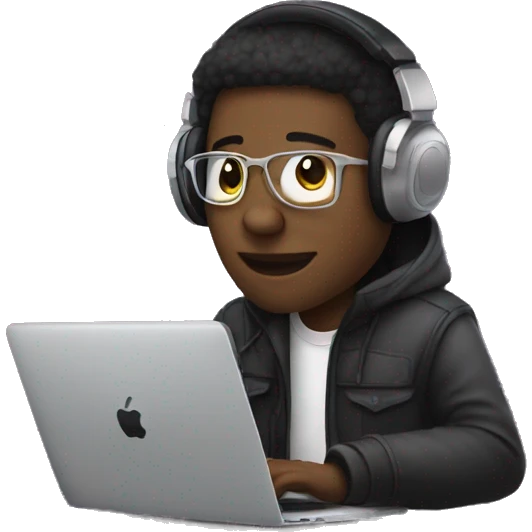 Music producer with a macbook  emoji