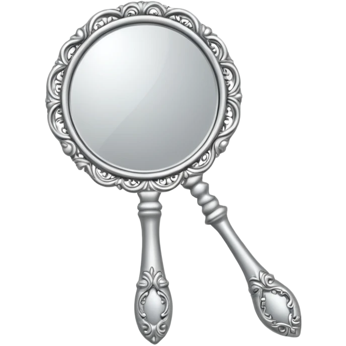silver color hand mirror emoji