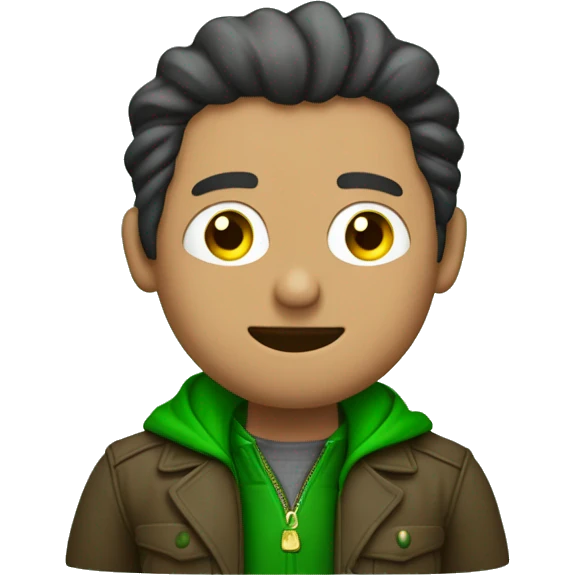 hombre con ojos verdes y chaqueta de cuuero  emoji