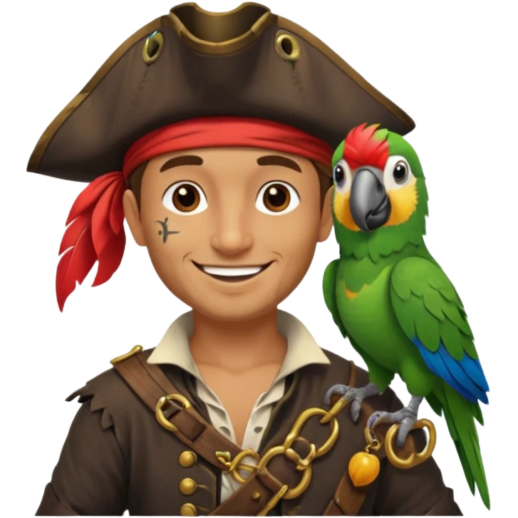 pirate and parrot emoji