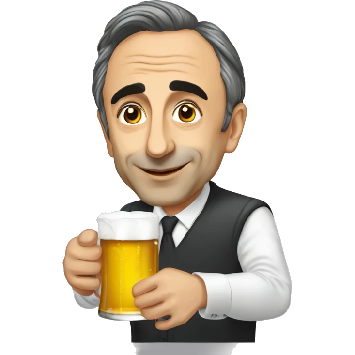 Éric Zemmour qui boit une bière  emoji