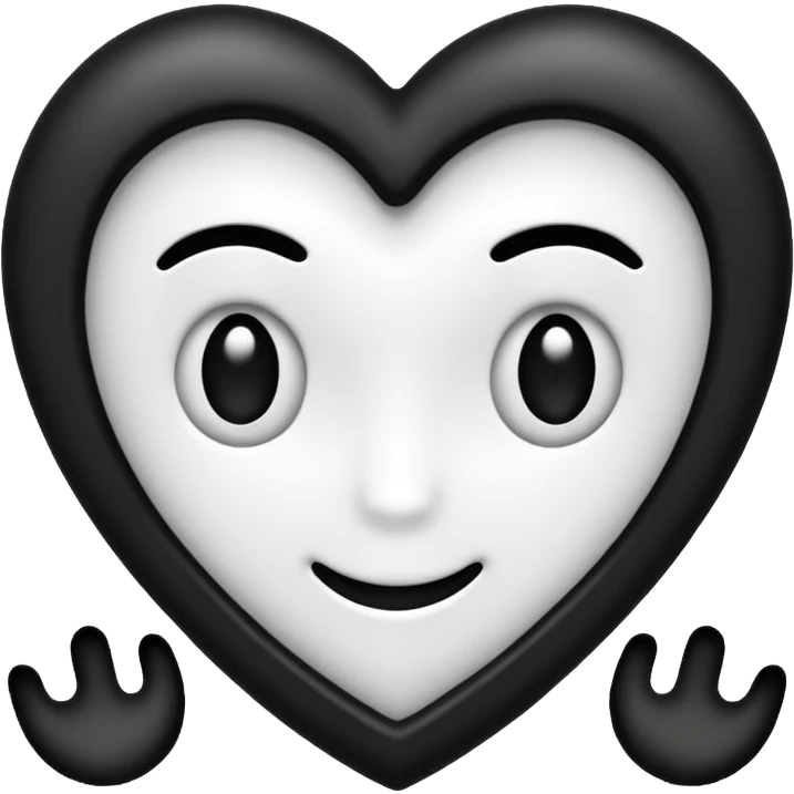 Um emoji de coração preto e branco  emoji