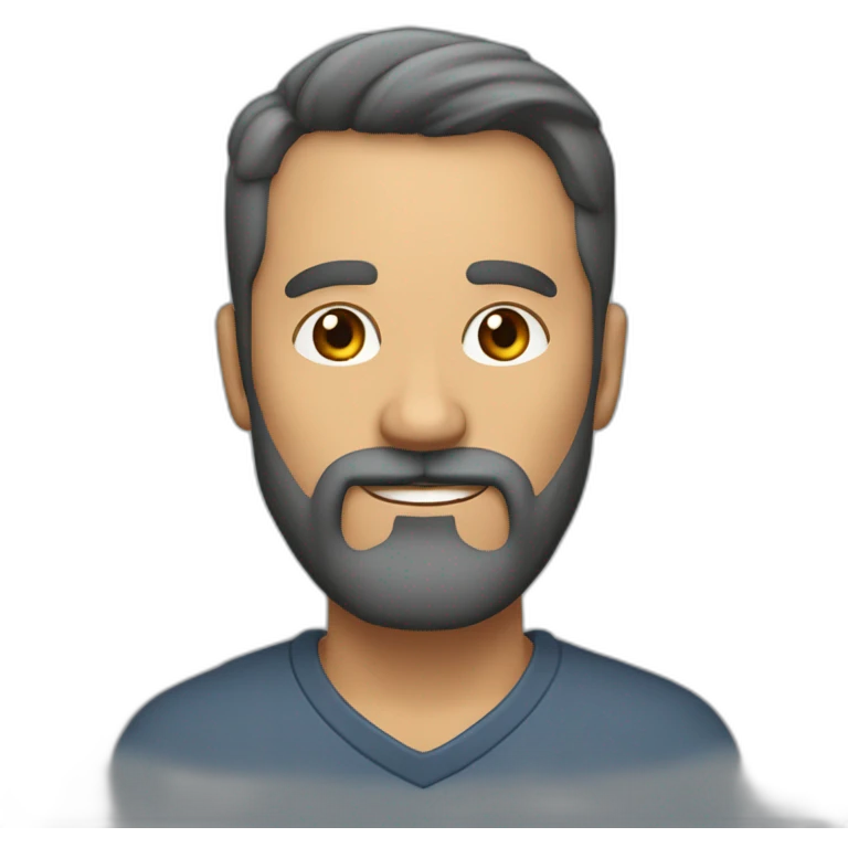 Hombre de 44 años con cara delgada, barba, espejuelos emoji