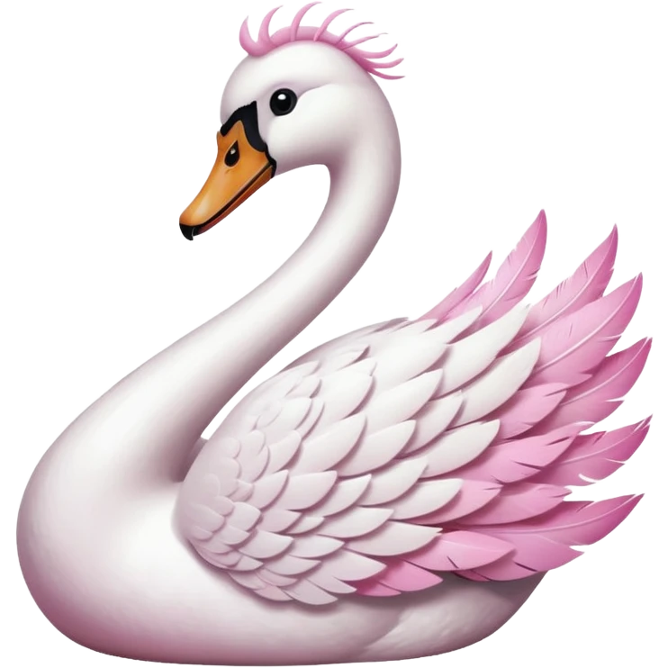 Swan in baby pink color  emoji
