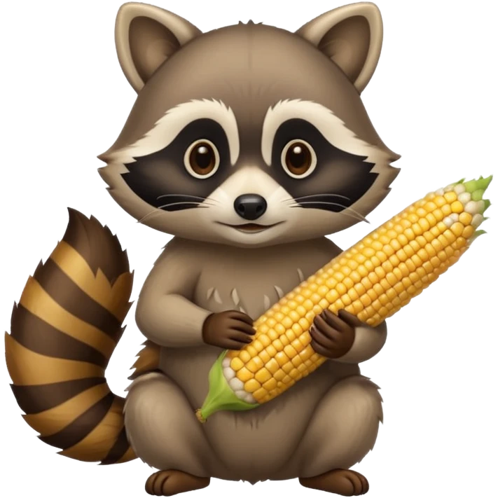 racoon with corn emoji