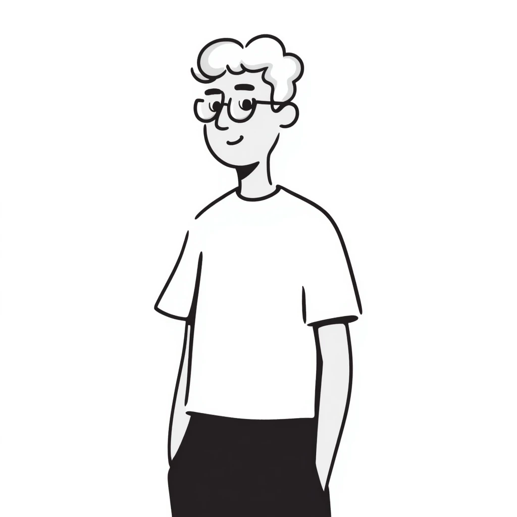 22-year-old white man with fair skin, white hair, and black glasses emoji