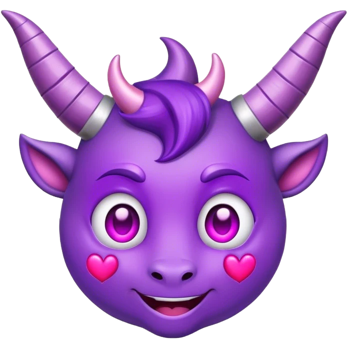 Happy Purple face with horns and heart eyes emoji