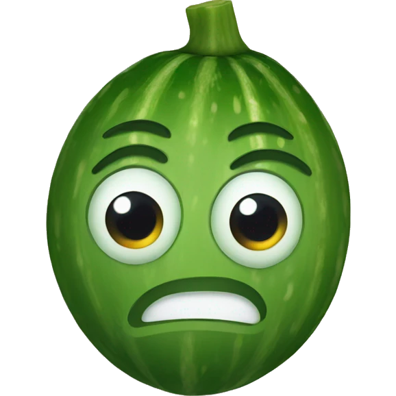 emoji with cucumber eyes emoji