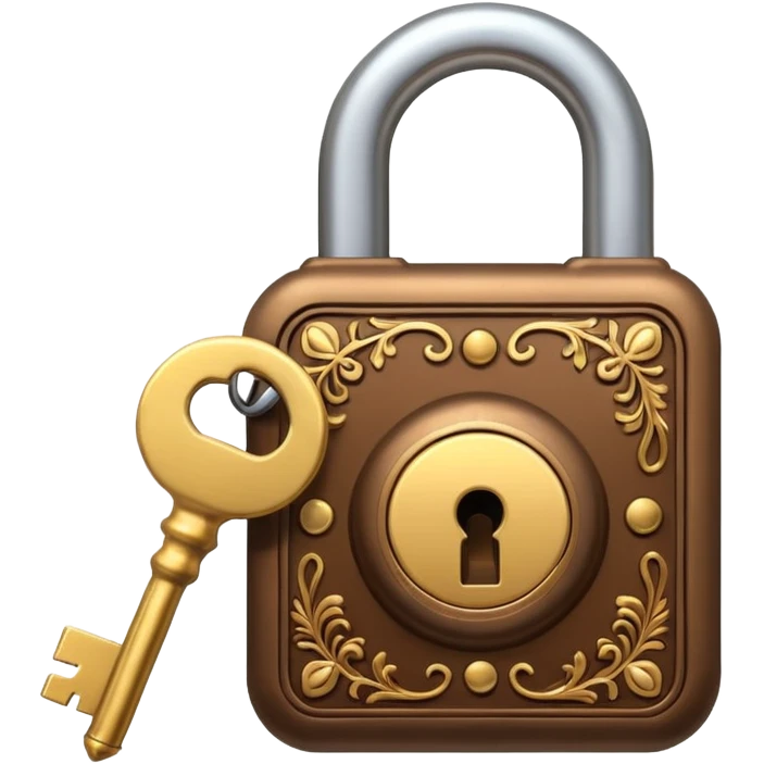 Lock with a key brown emoji