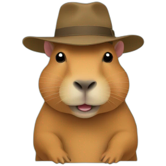 Capybara with hat emoji