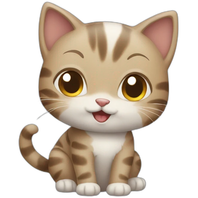 cute cat smile full body emoji