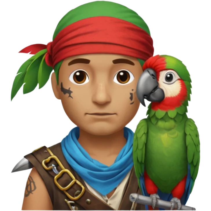 pirate and parrot emoji