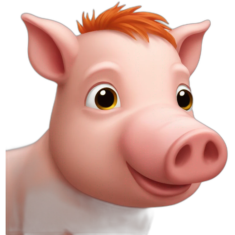 red hair pig emoji