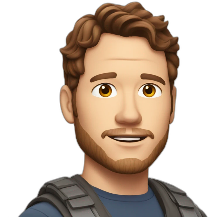 Chris Pratt brunette cartoon emoji
