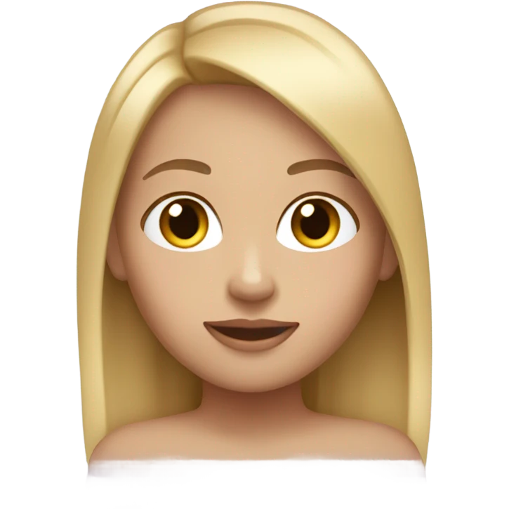 Girl with blonde straight hair that’s tan emoji