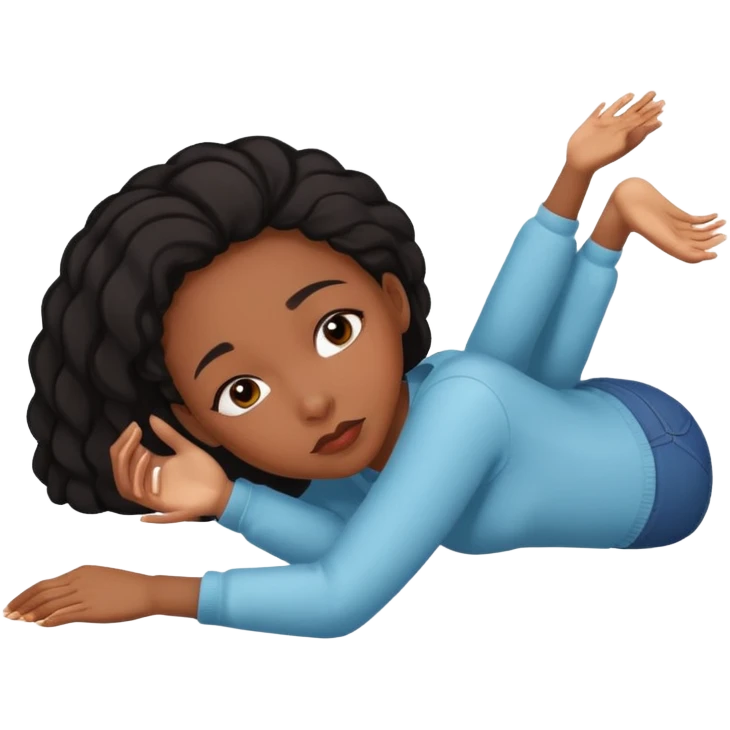 Fainting on floor black girl  emoji