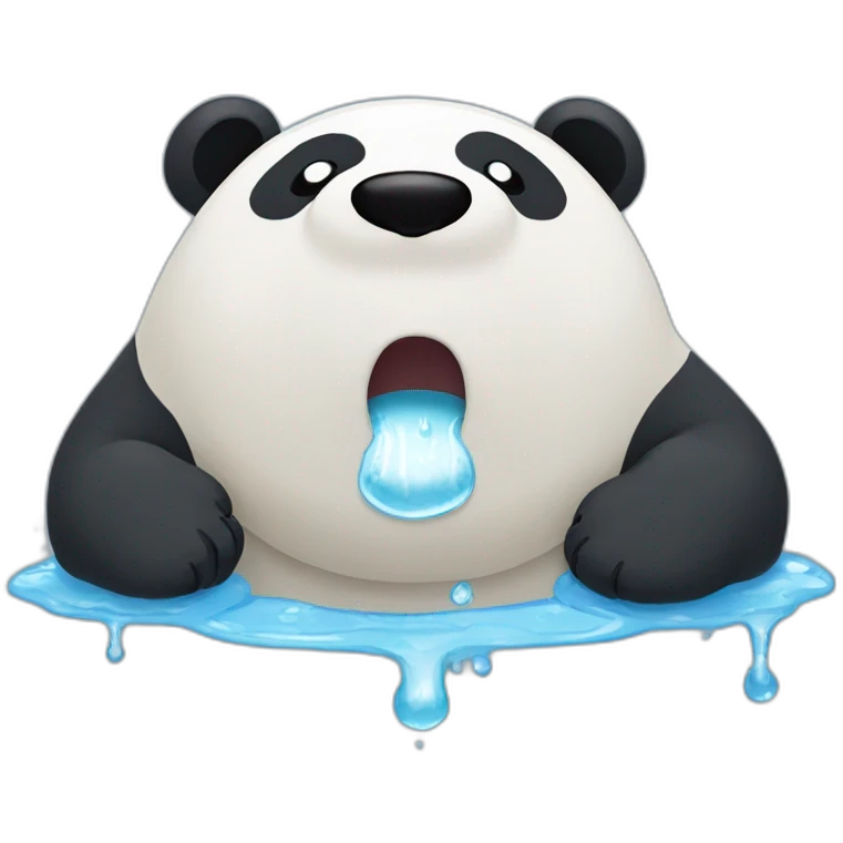 panda drooling from the mouth, water dripping from the mouth emoji