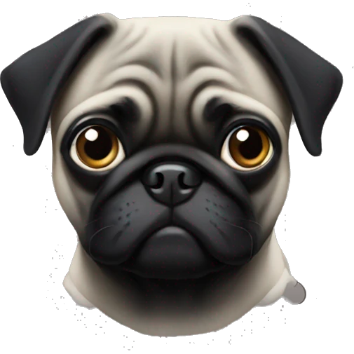Black pug emoji