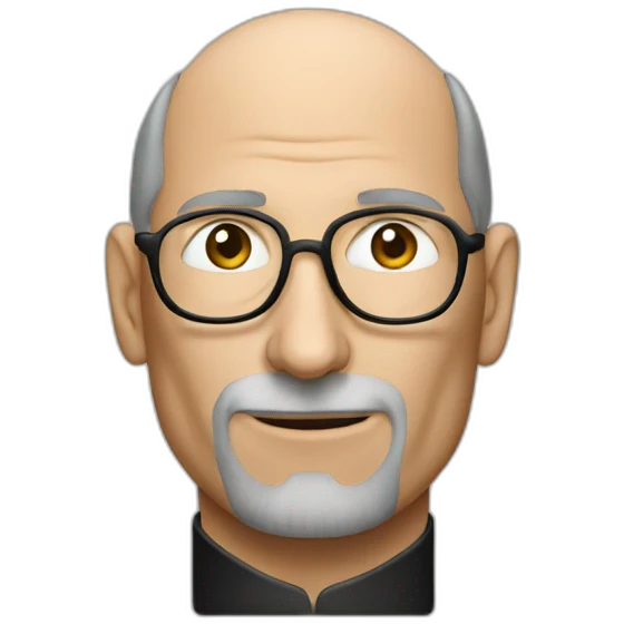 steve jobs using an iphone emoji